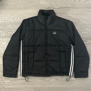 adidas Black Jacket with Classic Stripes